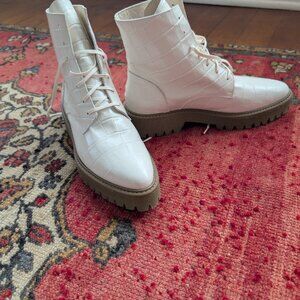 Freda Salvador Emi white shit kicking boots - new w/o tags